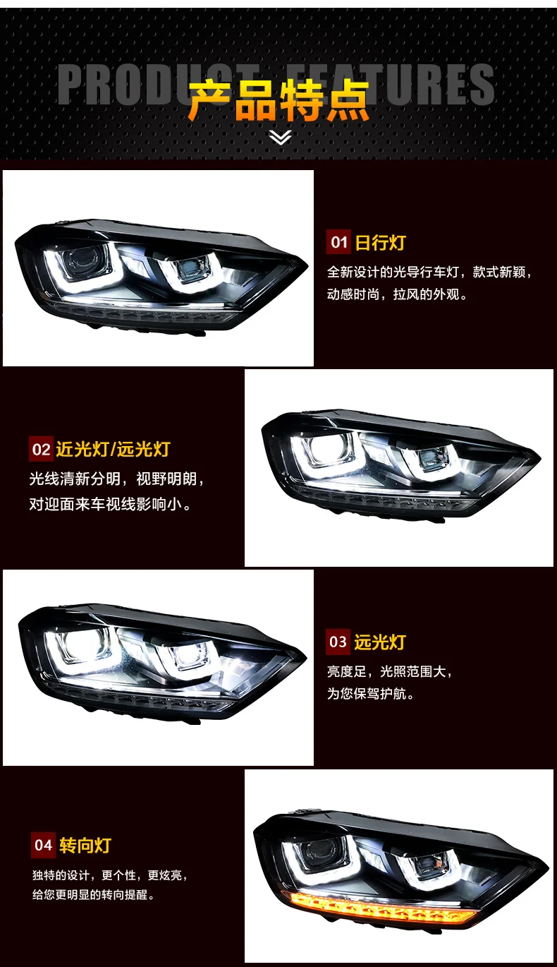 car bumper taillight for volkswagen Golf headlight sport van 2016~2018y LED DRL car accessories HID xenon for VW Golf fog light