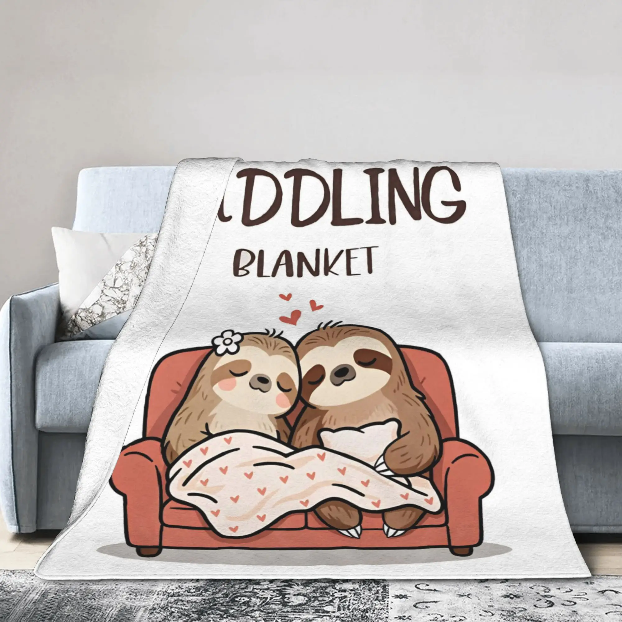 

This is Our Cuddling Blanket Funny Sloth Blanket Spring Comfortable Bedding Throws For Girls Home Flannel Bedspread Bed Cover