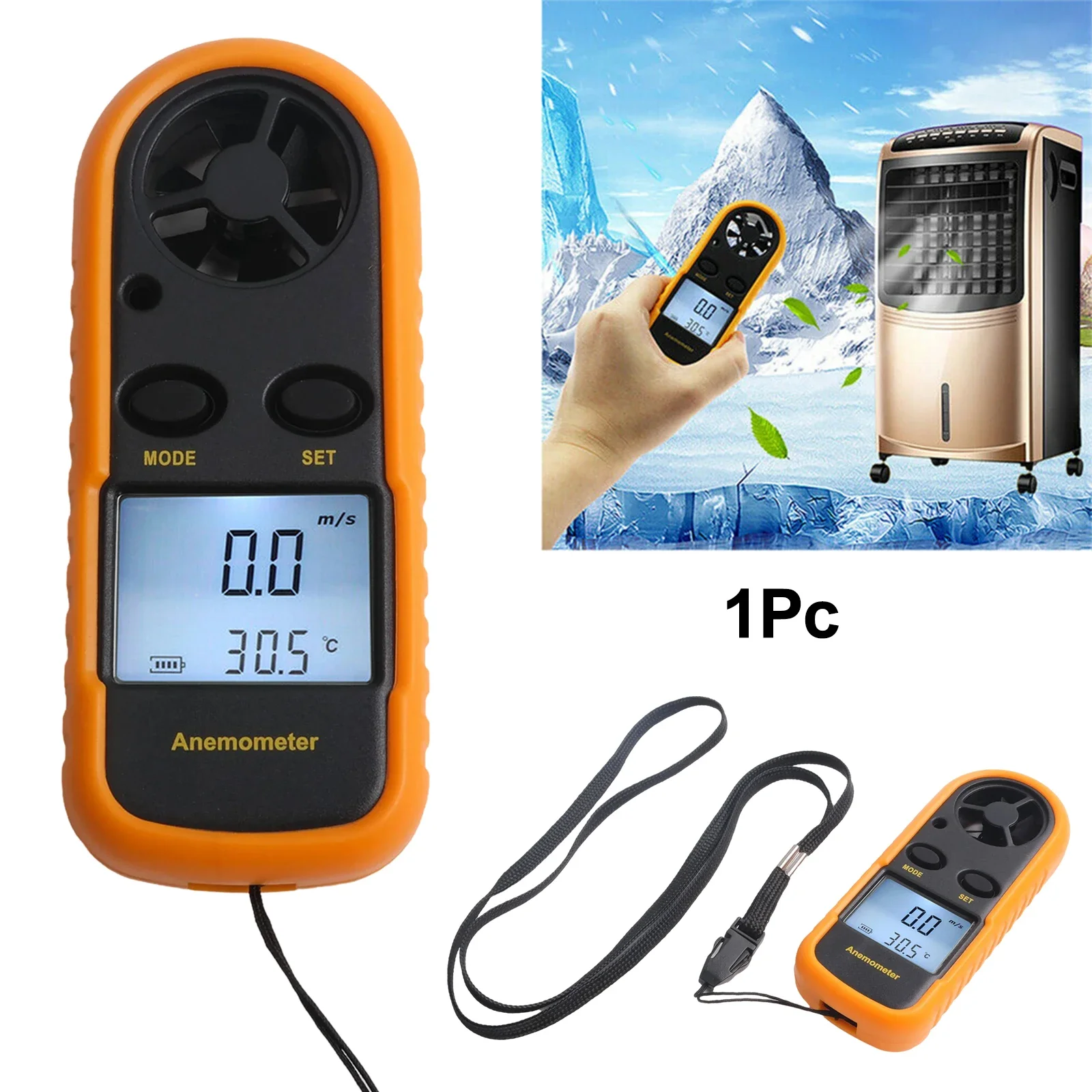 

Анемометр с ЖК-дисплеем, цифровой анемометр, активный отдых на свежем воздухе, высокоточный датчик, режимы максимального среднего тока