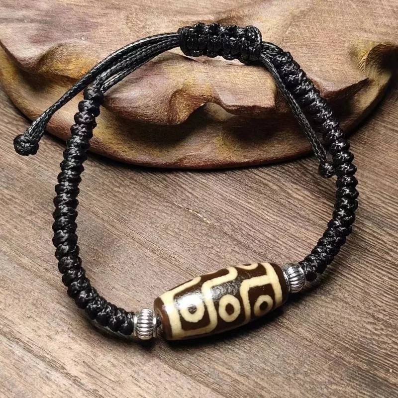 Old Agate Single Eye Bracelet Weathering High Oil Dzi Bead Tibet Beads Carrying Strap Wholesale