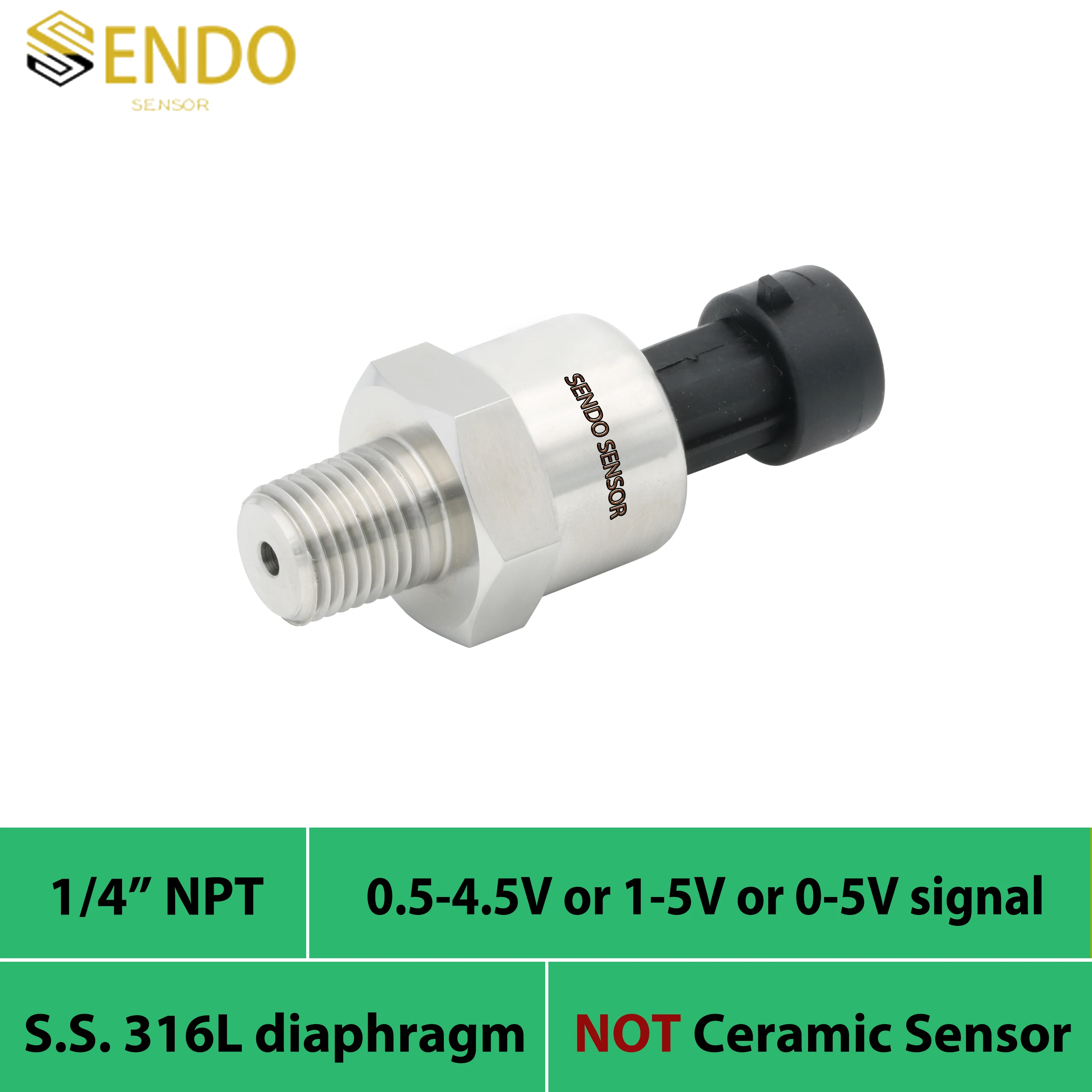 

1 4 NPT thread pressure transmitter 0 30 50 psi 75 15psig 1mpa 10bar 16bar gauge 0.5 4.5 V 0 5V 1 5V AISI 316L diaphragm IP65