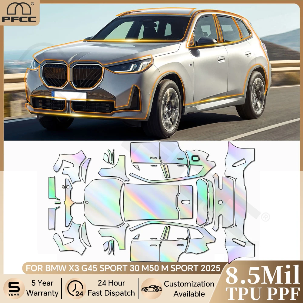 

For BMW X3 G45 Sport 30 M50 M Sport 2025 8.5Mil TPU Paint Protection Film Pre-cut PPF Bra Car Body Clear Anti-scratch Resistant