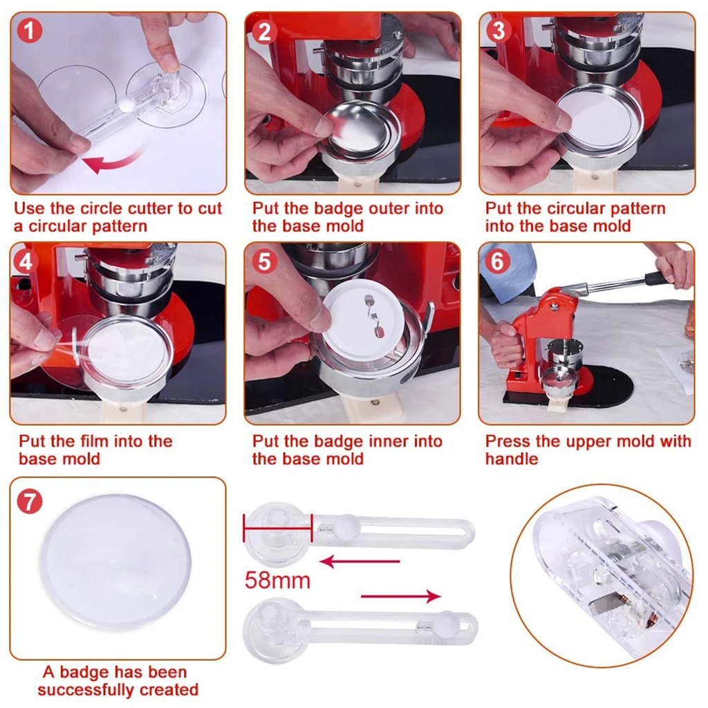 Picture 7: Acrylic Badge Circle Cutter for Button Maker Machine DIY Cutting Tools 58mm Round