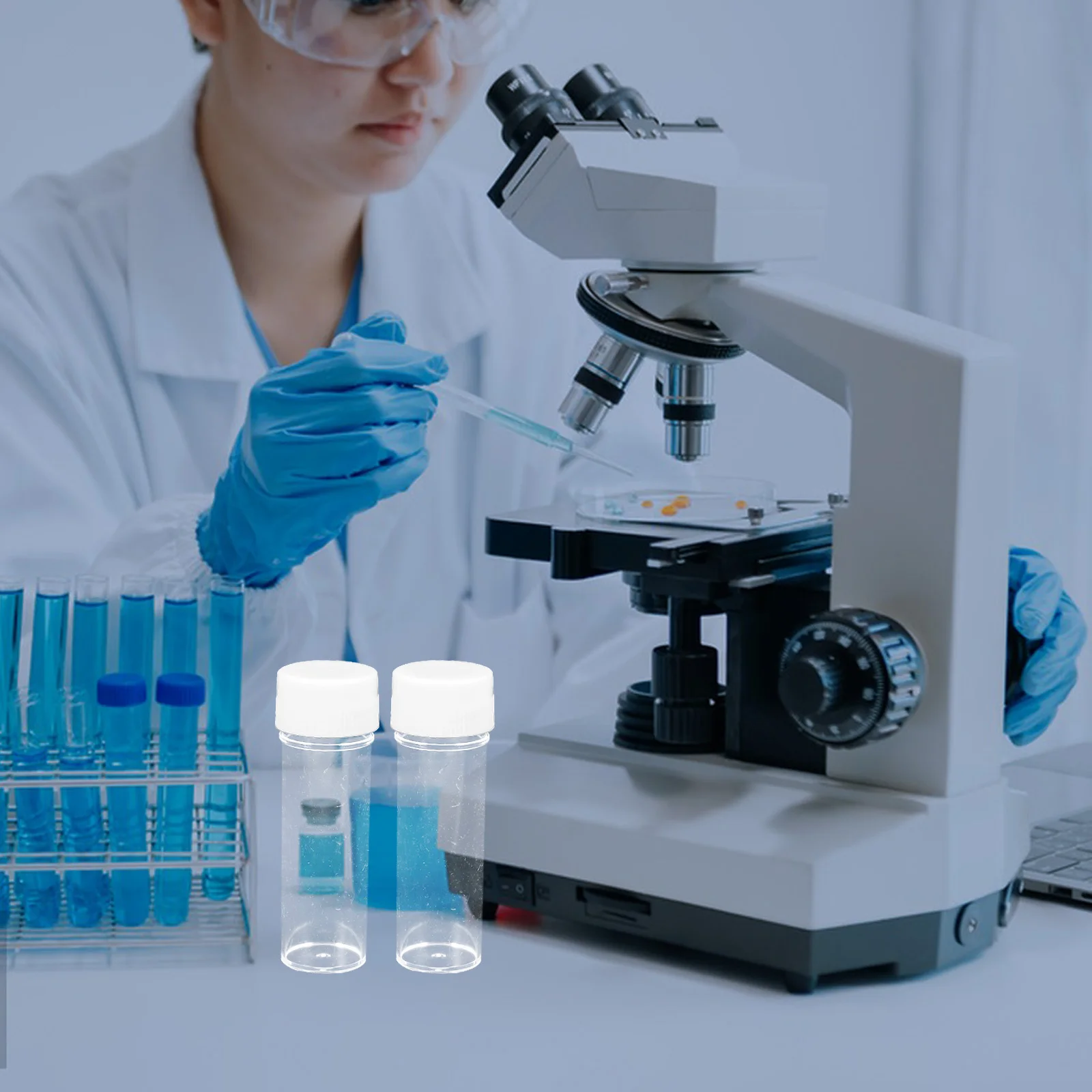 

20pcs Small Test Tubes 25Ml Plastic Vials With Cap For Sample Liquid Storage Portable Laboratory Testing Tubes Mini Vials