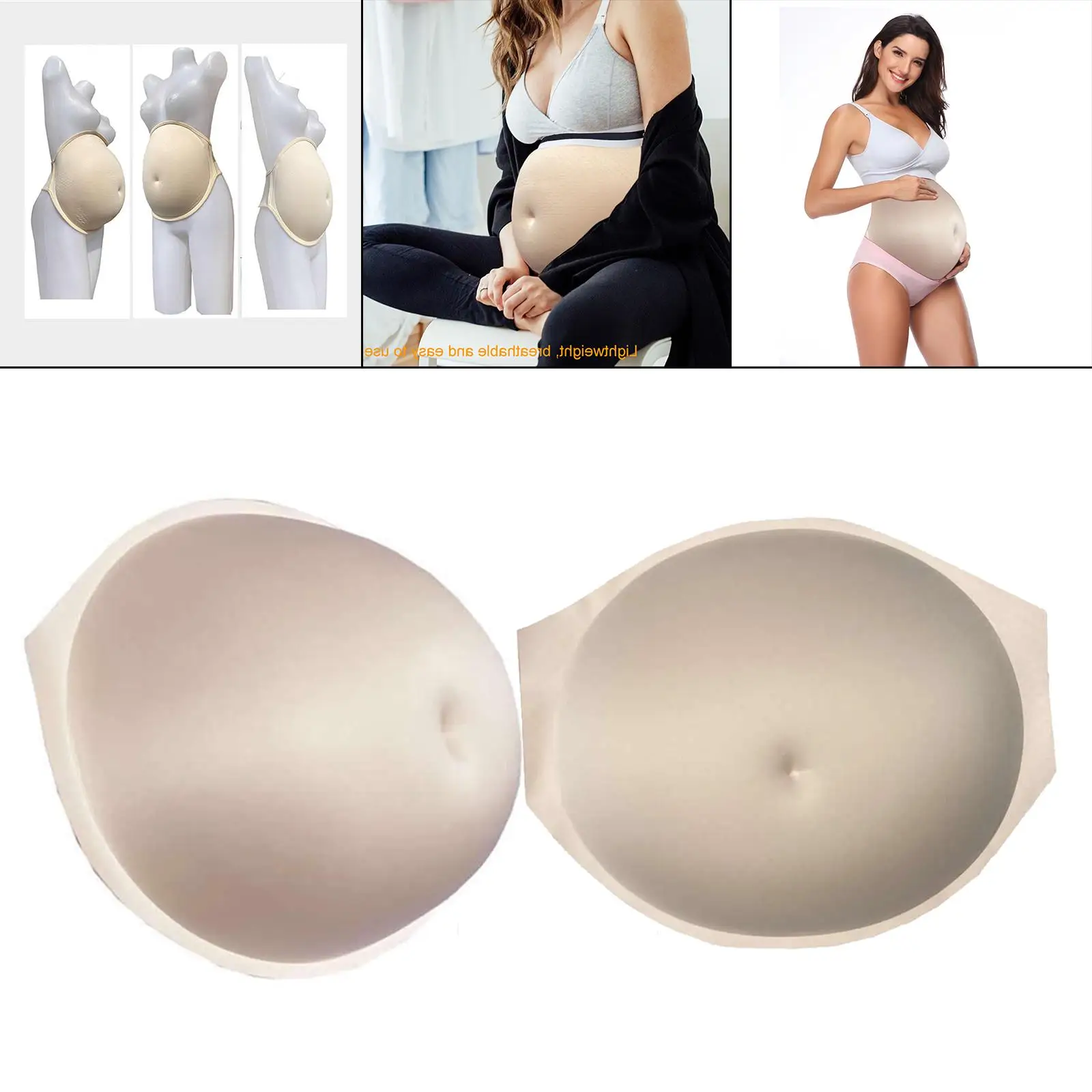 Fake Pregnant Belly Costume Sponge Breathable False Baby Tummy Skin Color for Photography Props Advertising Actor Performance