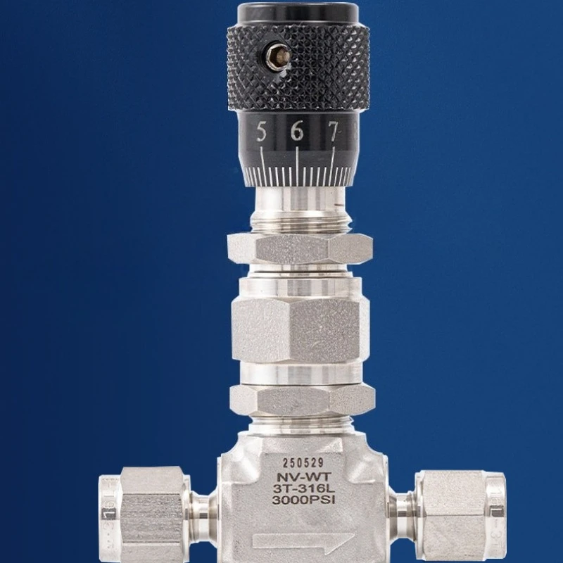 316L Stainless Steel Compression Micro Flow Control Valve,Internal Thread Throttle Regulating Needle Valve for Fluid Pipeline