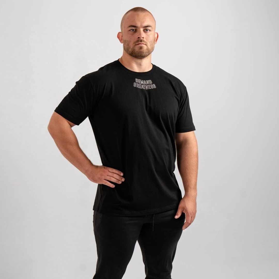 New GYM Demand Greatness True-Fit Men's Meet Shirt High-end Luxury Unisex Style Both of Men and Women