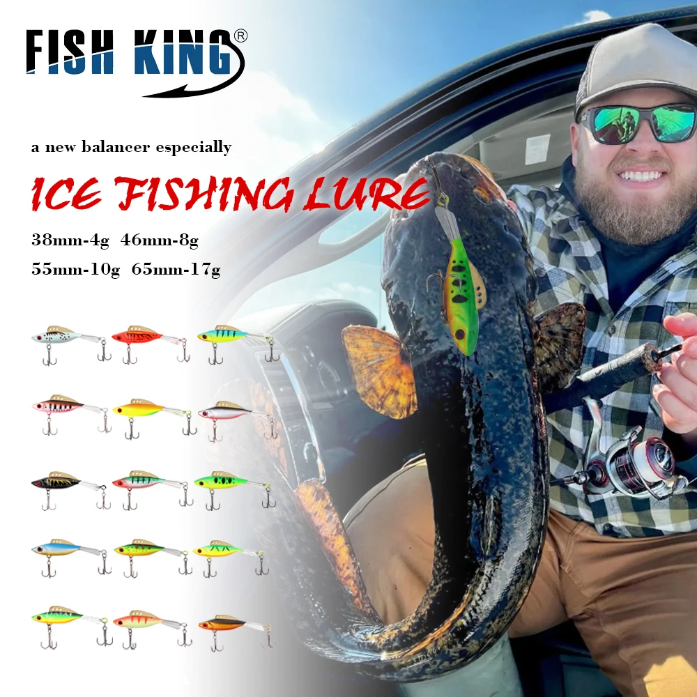 FISH KING 1PC Ice Fishing Lures 4g/8g10g/17g Winter Bait Hard Lure Balancer for Fishing Baits Jigging