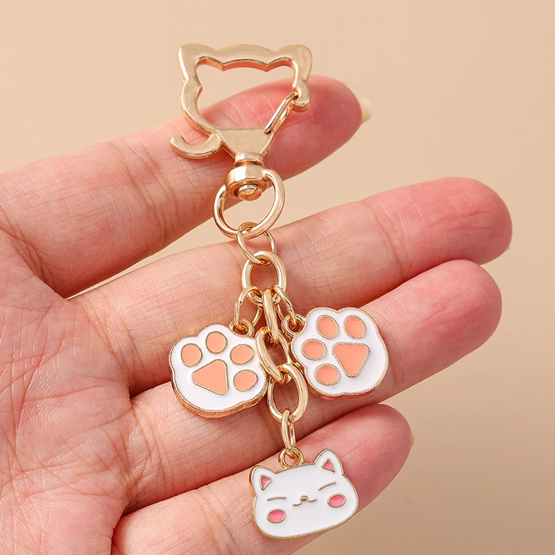 Aihua Y2K Niedlicher Tier-Schlüsselanhänger, Emaille-Katzen-Schlüsselanhänger für Frauen und Mädchen, Handtaschenanhänger, Autoschlüsselhalter, DIY-Schmuckgeschenke – Detail 9