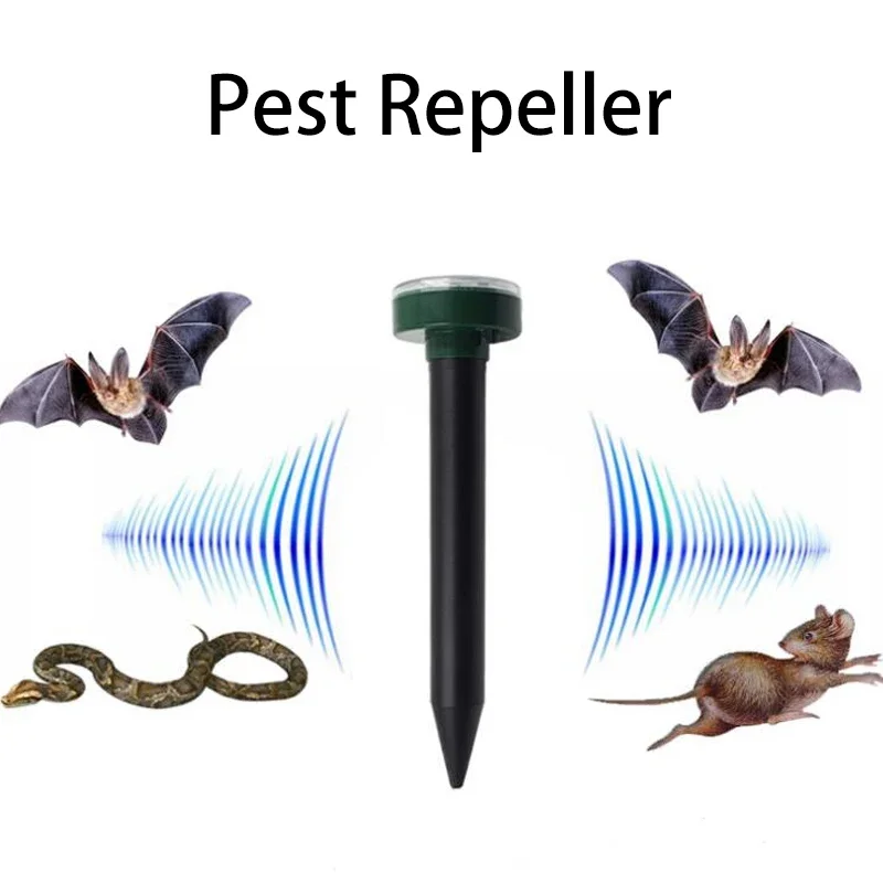 Outdoor Ultrasonic Repeller Mouse Mole Pest Rodent Repellent Solar Power Snake Mosquito Bird Ants Killer Garden Yard Trap Device