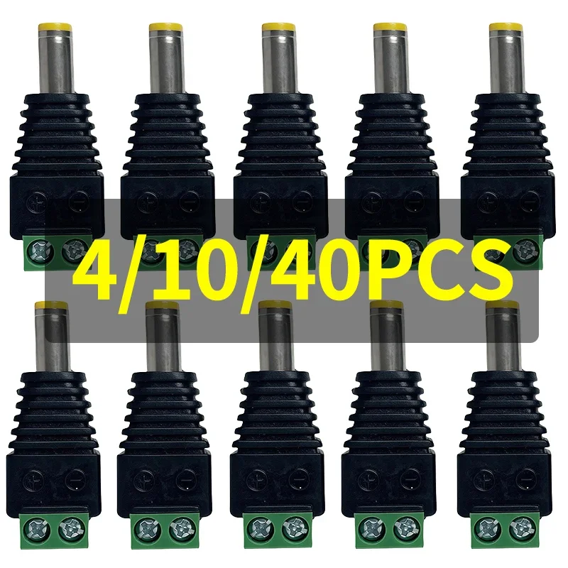 

40/10/4 Pcs Terminal Block Connector 12V DC Power Connector Plug Adapter for TV Camera LED Strip Light SMD Wire Terminali