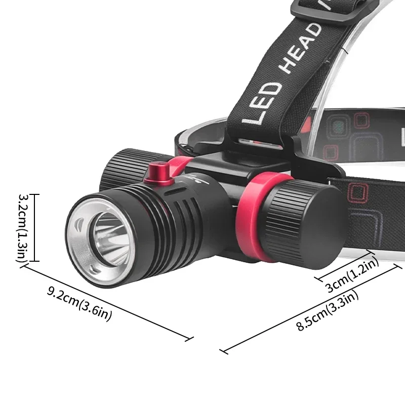 Professional LED Scuba Diving Headlamp Flashlight Dive Torch IPX8 Waterproof Underwater 100M Dive Headlight with18650 Battery