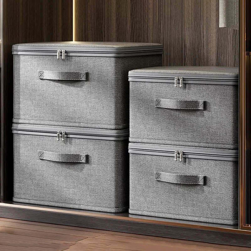 Foldable Clothes Storage Box with Zipper Large Capacity Wardrobe Storage Box for Clothes Quilt Toys Cabinet Storage Organizer
