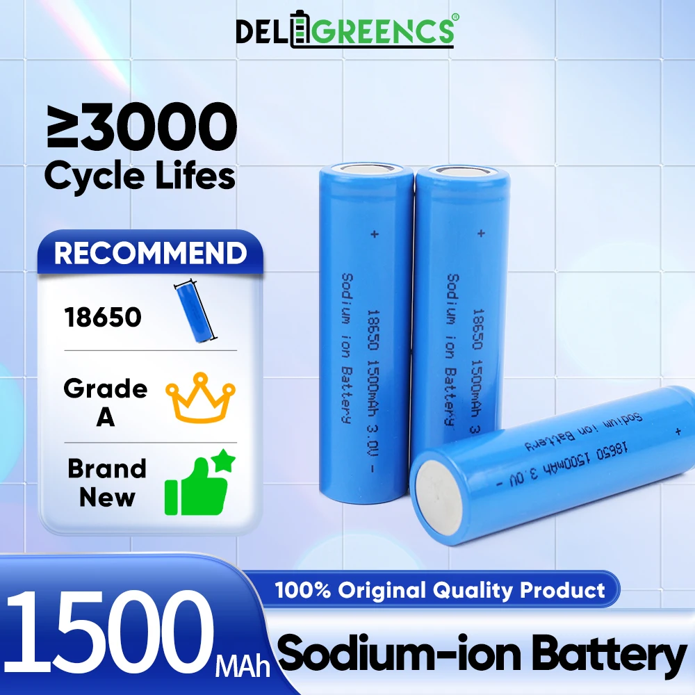 18650 Sodium-ion Battery 3V 1500mAH  10C Discharge 3000 Cycles Discharge Temper -30 to 60 Celsius Grade A Na Battery