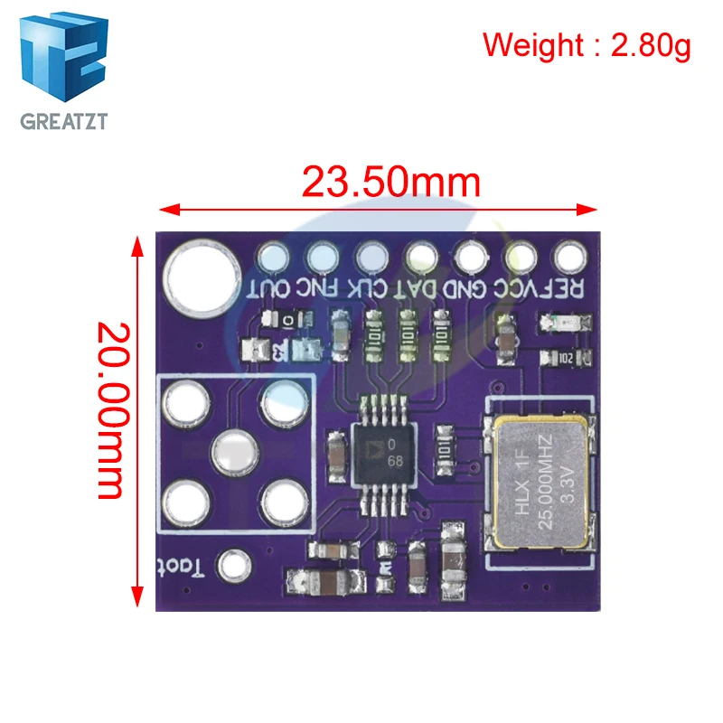 GREATZT AD9833 AD9833BRMZ Programmable Microprocessor 0-12.5MHZ Sine Square DDS Signal Generator Module Serial Interface Module