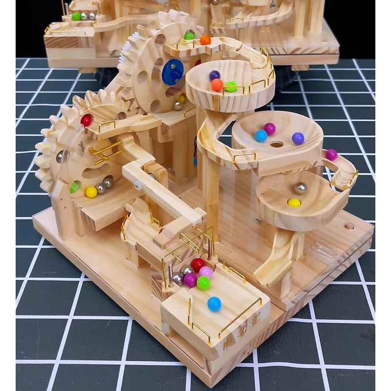 Puzzel assemblagemodel moeilijke houten mechanische bal bouwsteen DIY handgemaakt speelgoed voor jongens en meisjes verjaardagscadeau