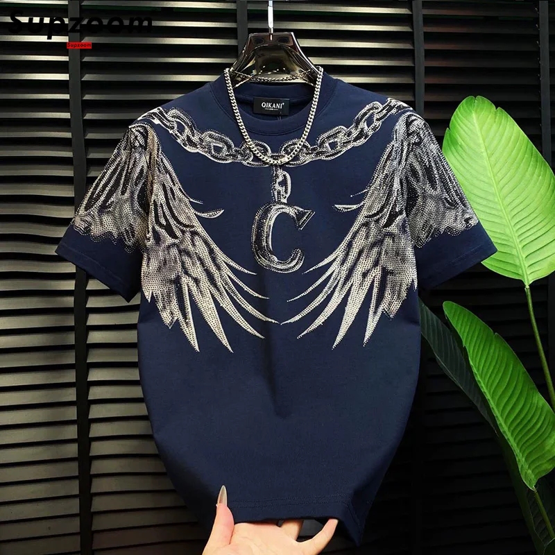 Supzoom Top Fashion Summer Leisure O-neck Cotton Male Popular Hot Diamond Wings Collar Sleeve Casual T Shirt Men