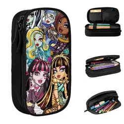 New Monster High Pencil Case Anime Cartoon Pencil Pouch Pen Box Kids Big Capacity Bags School Supplies Gifts Stationery