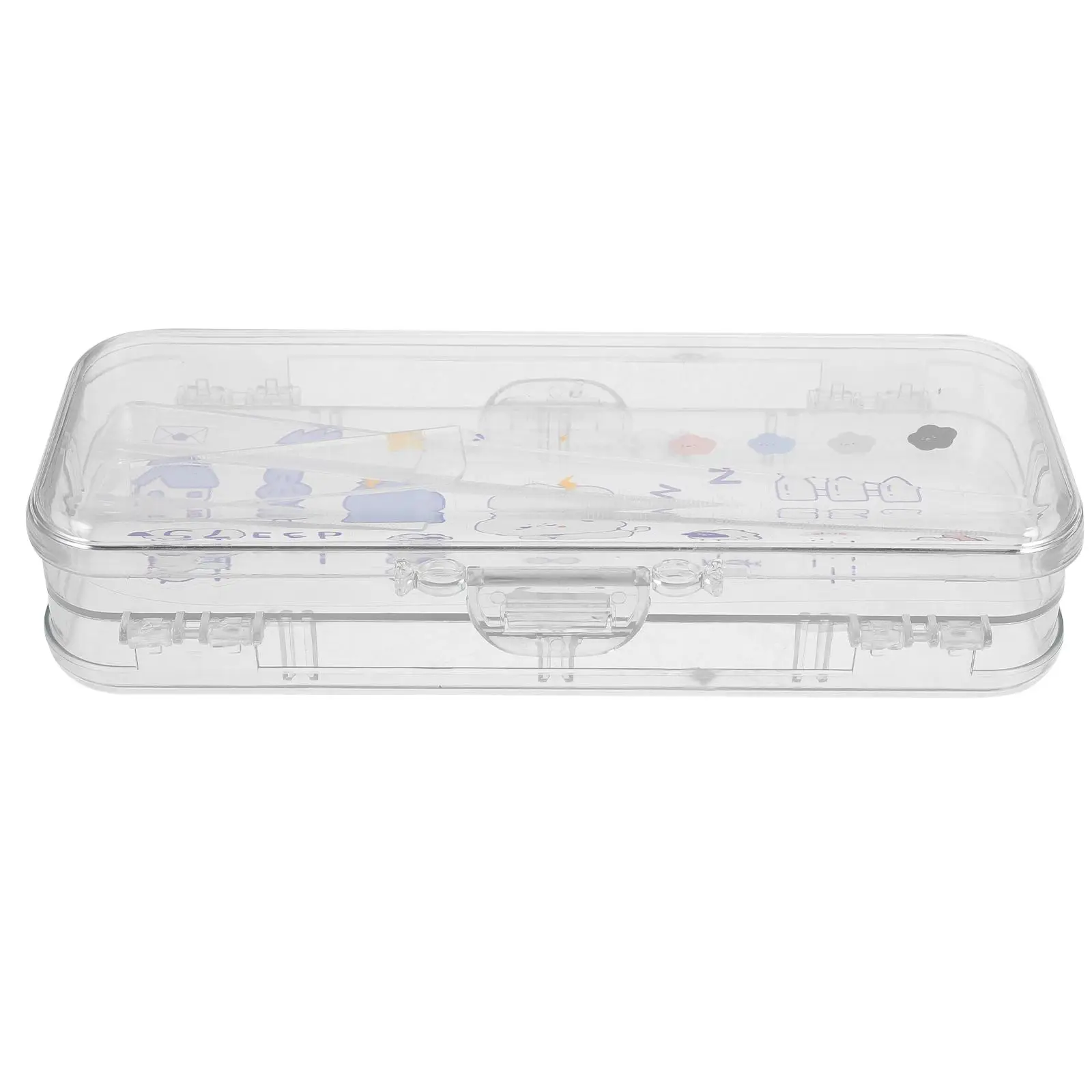 Clear Plastic Pencil Case Plastic Box Transparent Stationery Container Large Capacity Storage Case for Students