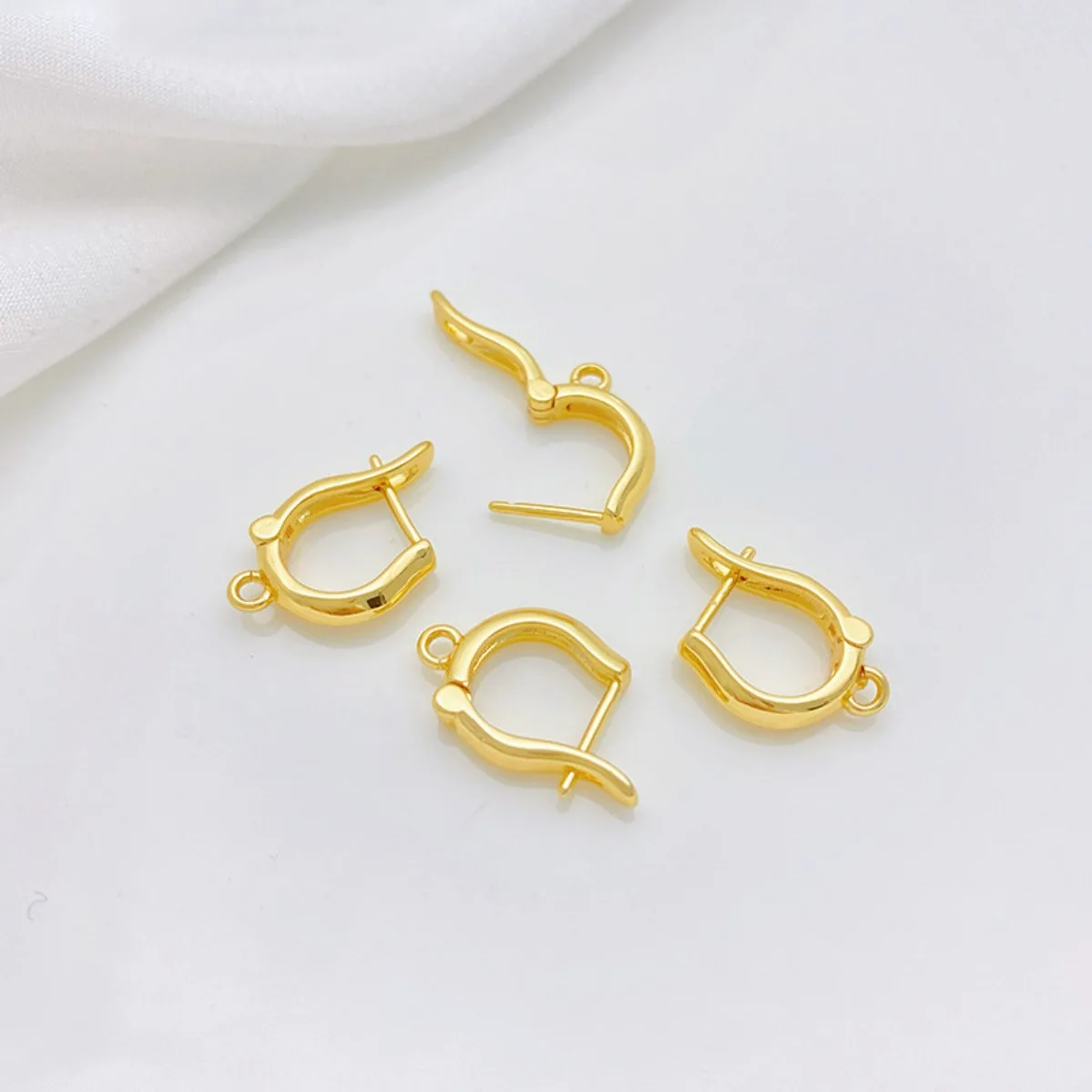 18K Gold Plated U‑Shaped Open Ear Buckles DIY Handmade Earring Jewelry Making Accessories