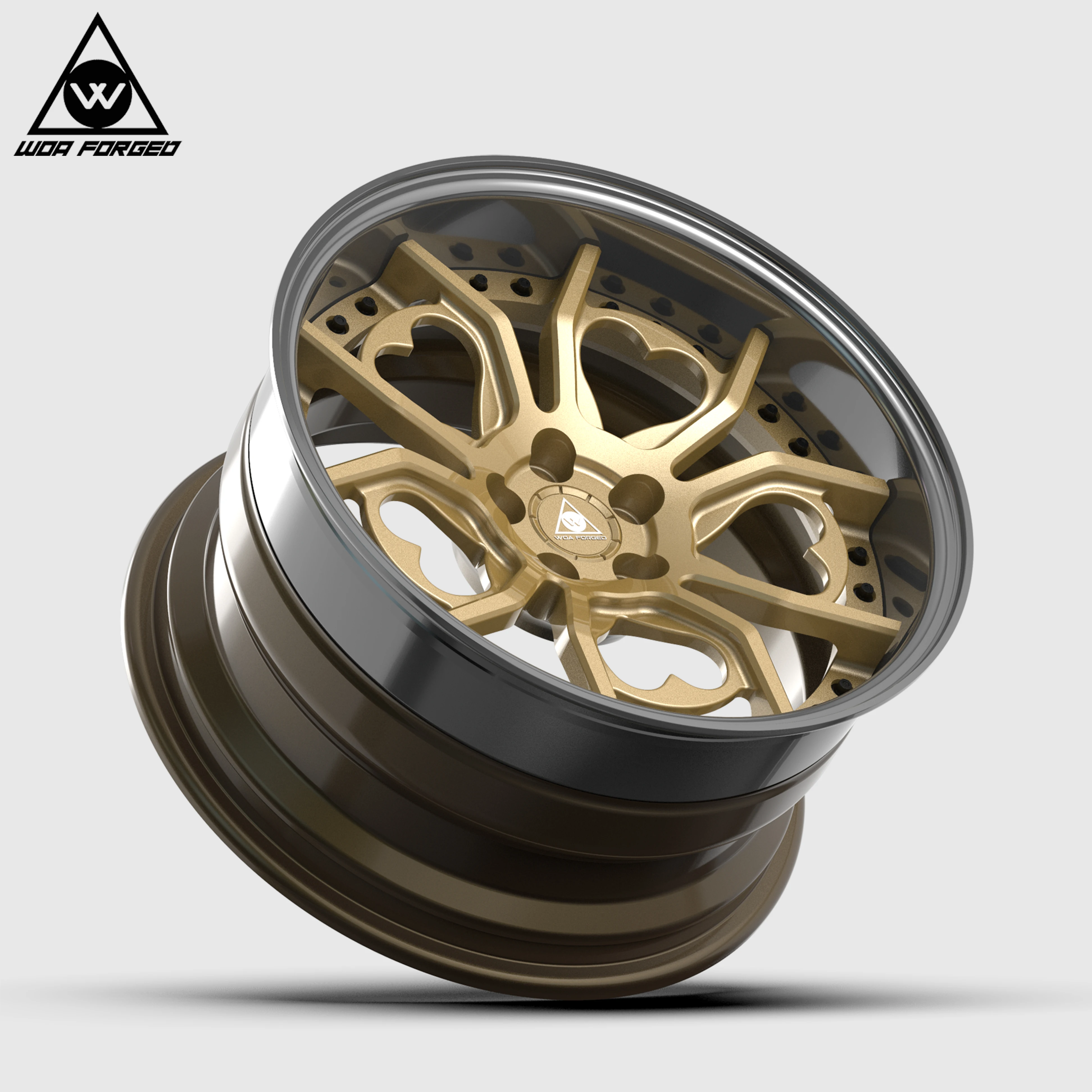Custom Passenger Car Forged Wheels 3 Piece Rim ODM Heart Shaped Alloy Aluminum Customized Lightweight 19 20 21 22 23 24 Inch Rim