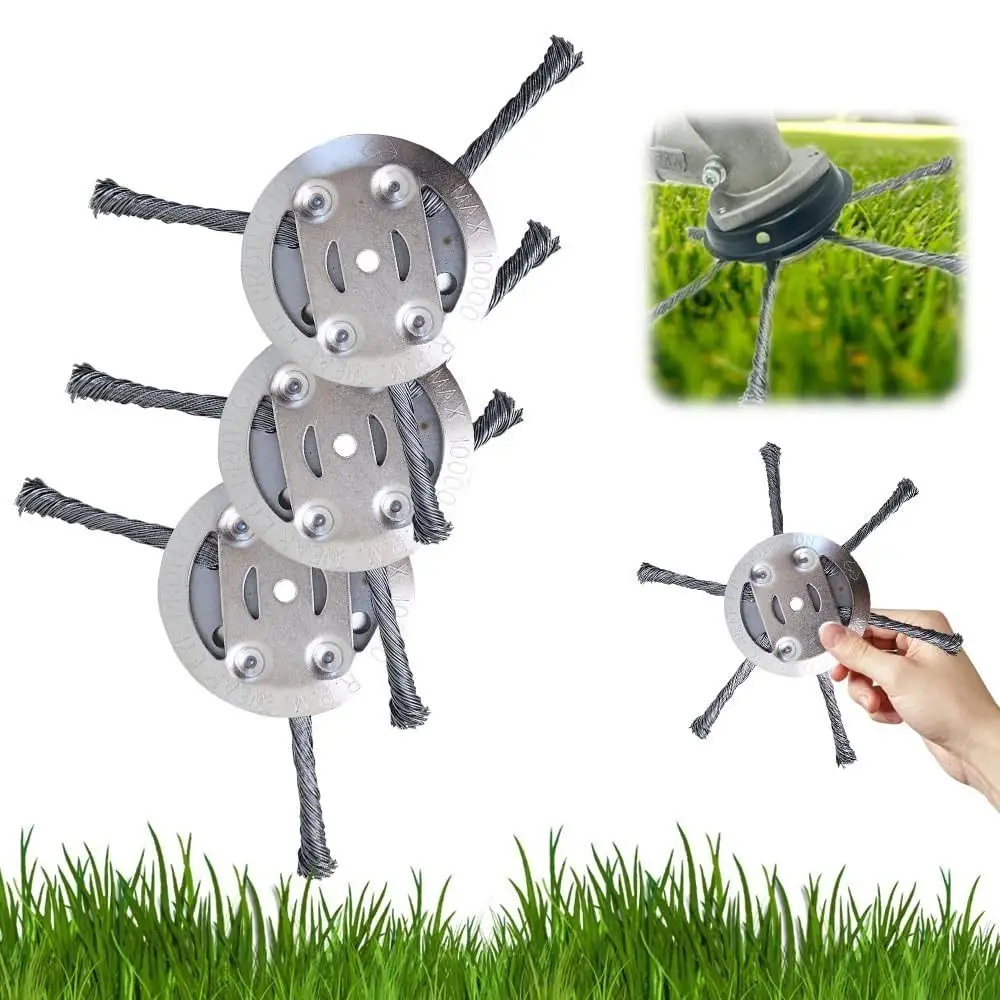 

Steel Wire Grass Trimmer Head Replacement Head 3/6 Cutter Brush Weed Brush Cutter Head Rounded Edge Trimming