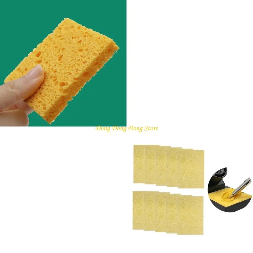 

Cleaning Sponge, 10pcs Cleaner High Temperature Enduring Cleaner Sponge for Electric Welding Soldering Iron Tips