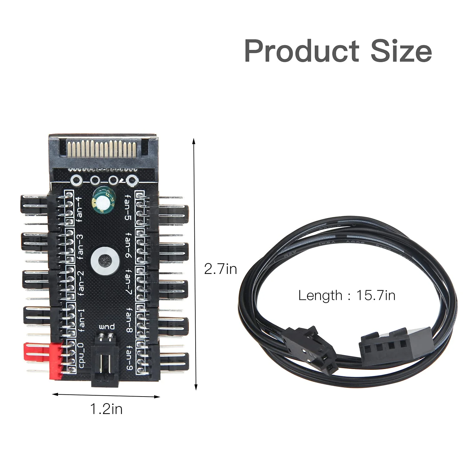 Soket adaptor Splitter PWM, pengendali Hub kipas 1to10 12V Molex Sata PWM 4Pin, konsentrator pengontrol kecepatan PC pengganti