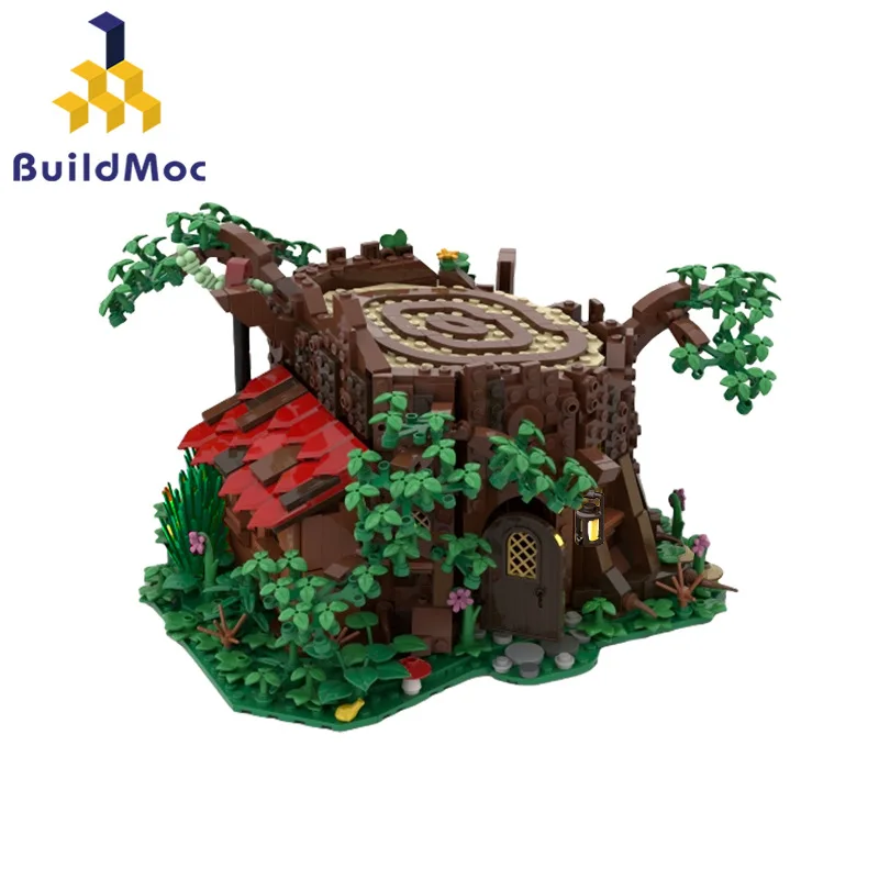 MOC Fairy Tree Forest Forestmens Headquarters Building Blocks Set Elf House Bricks Tree House Toys For Children Birthday Gift