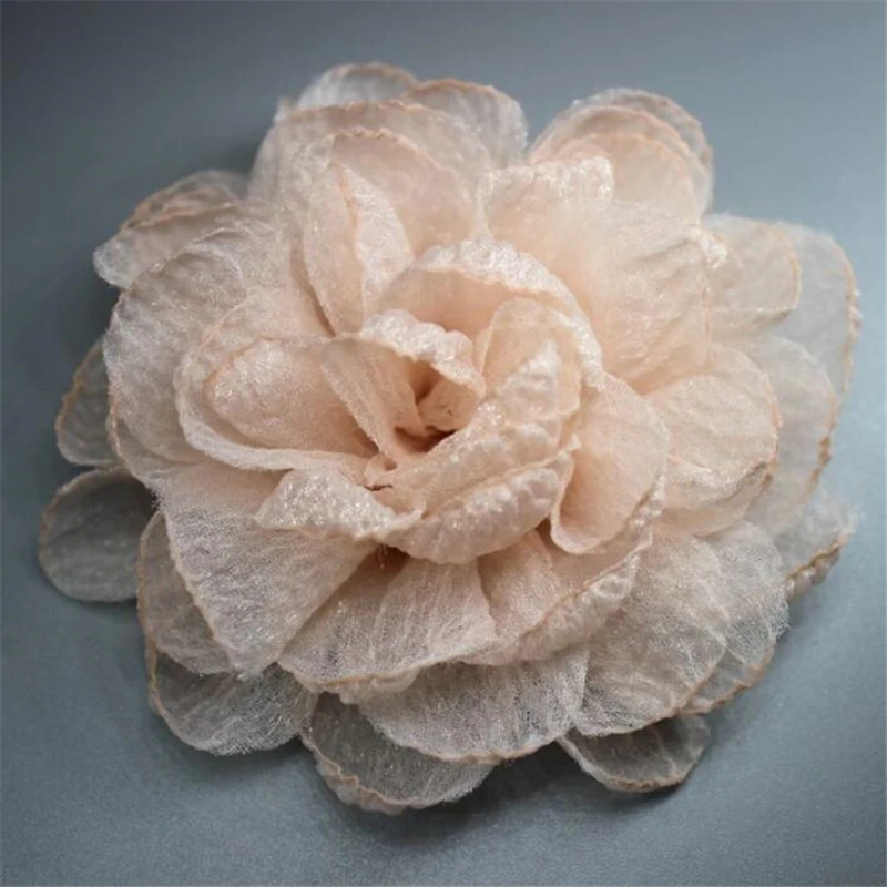 50pcs/lot fashion 9cm handmake fabric cloth flower charm connectors for diy brooch headwear garment jewelry making accessories