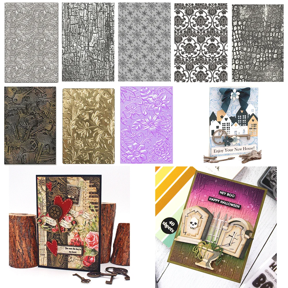 

Mechanics; Flowers 3D Embossing Folder and Matching Dies for Adding Textured Detail To Paper Crafting Card Making Supplies
