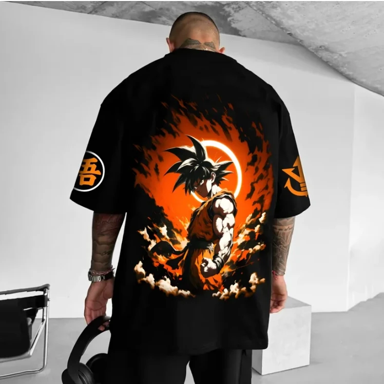 

2025 New Animation High-quality Dragon Ball Wukongchao Short-sleeved T-shirt Men's and Women's Trendy Brand Loose Top Printing