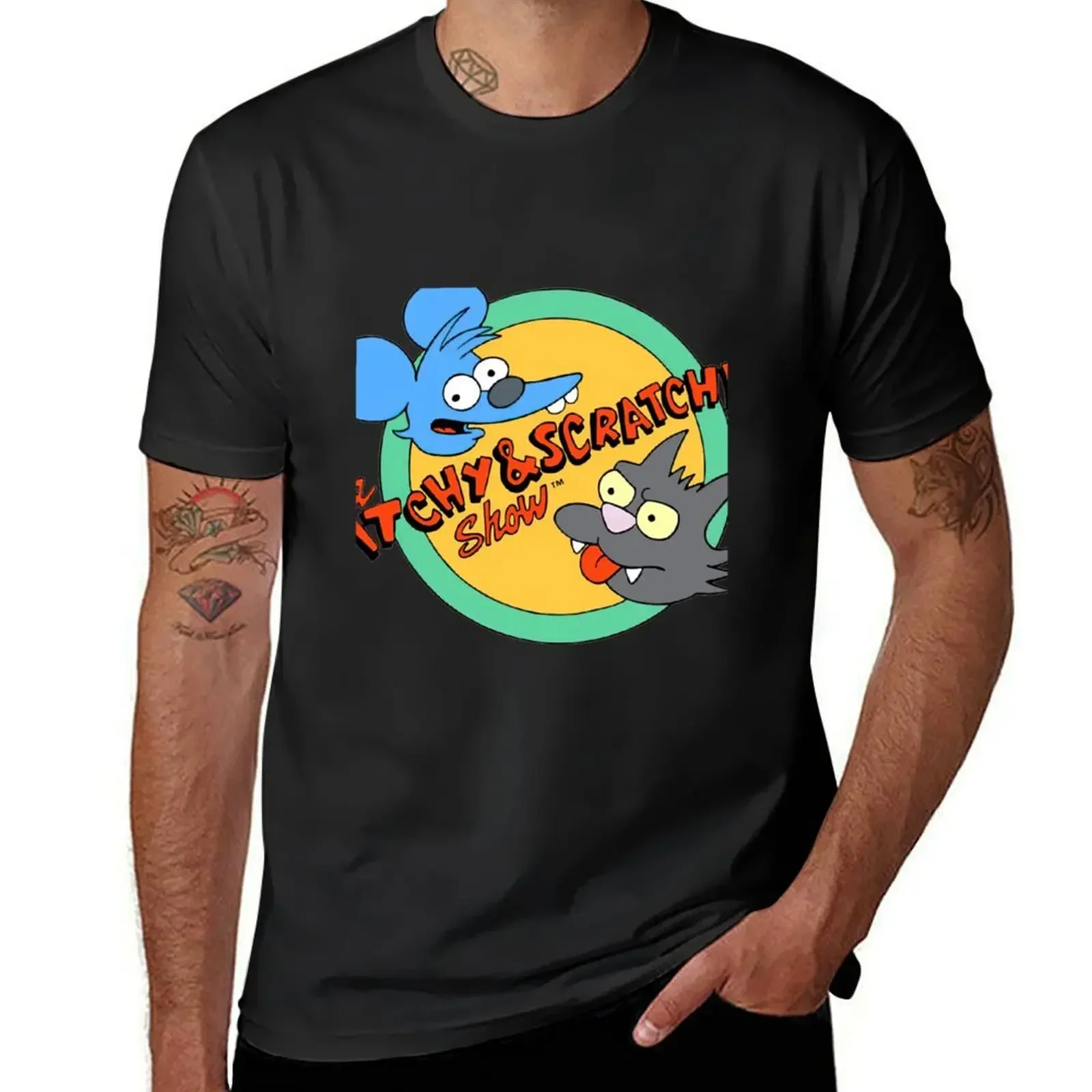 The Itchy and scratchy Cartoons T-Shirt plus sizes sweat vintage clothes tees t shirts for men cotton