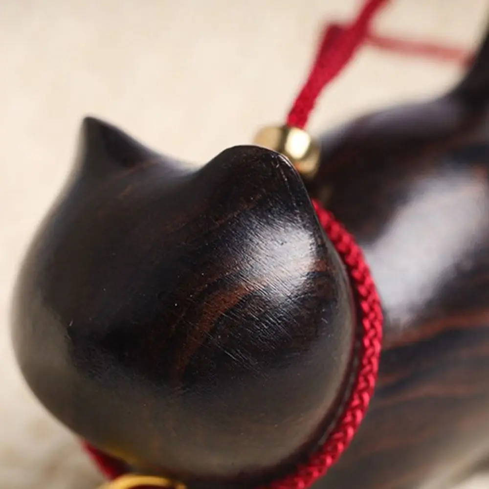 Funny Sandalwood Fashion Jewelry Japanese Car Key Accessories Mobile Phone Chain Bag Pendant Cat Shape Cute Key Chain image 6