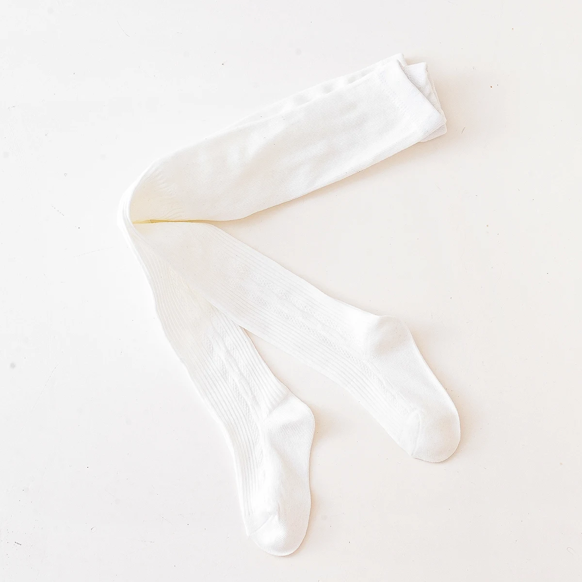 4PCS Basic Ribbed Girls Tights, Soft Breathable Baby Footed Stockings, Versatile Solid Color Kids Pantyhose