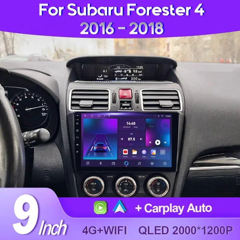 

QSZN For Subaru Forester 4 SJ 2016 - 2018 2K QLED Android 13 Car Radio Multimedia Video Player GPS AI Voice CarPlay 4G Stereo