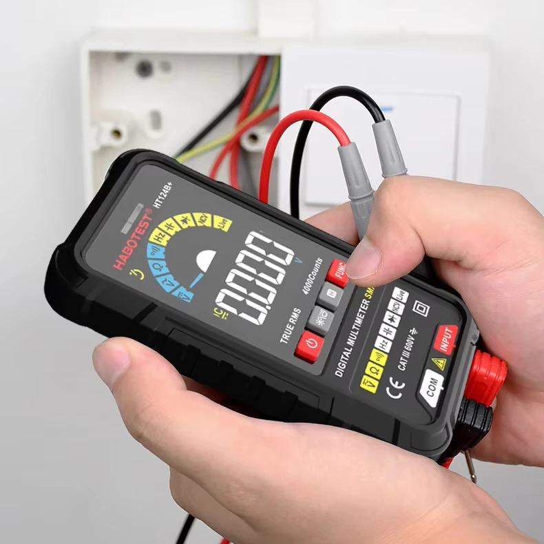 HABOTEST HT124B+ Smart AC DC Capacitance Multimeter 4000 Counts 0-600V AC/DC Voltage TN Display-Most Popular Multitester DMM