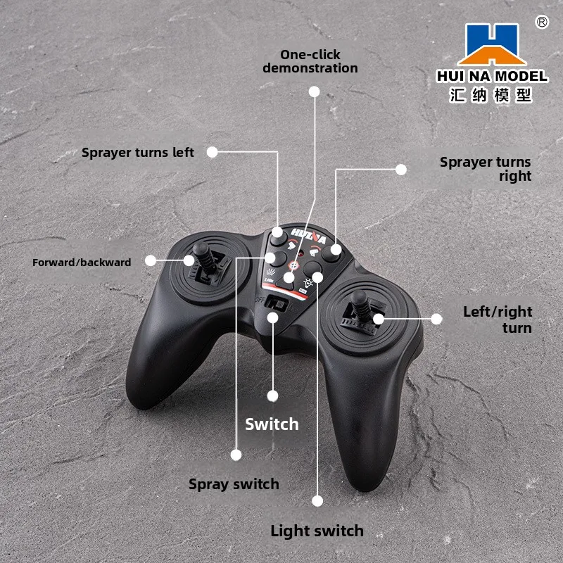 후이나 신형 2.4G 무선 조종 시뮬레이션 위생 트럭 스프링클러 트럭 9채널 대포 안개 트럭 모델 어린이 장난감 선물