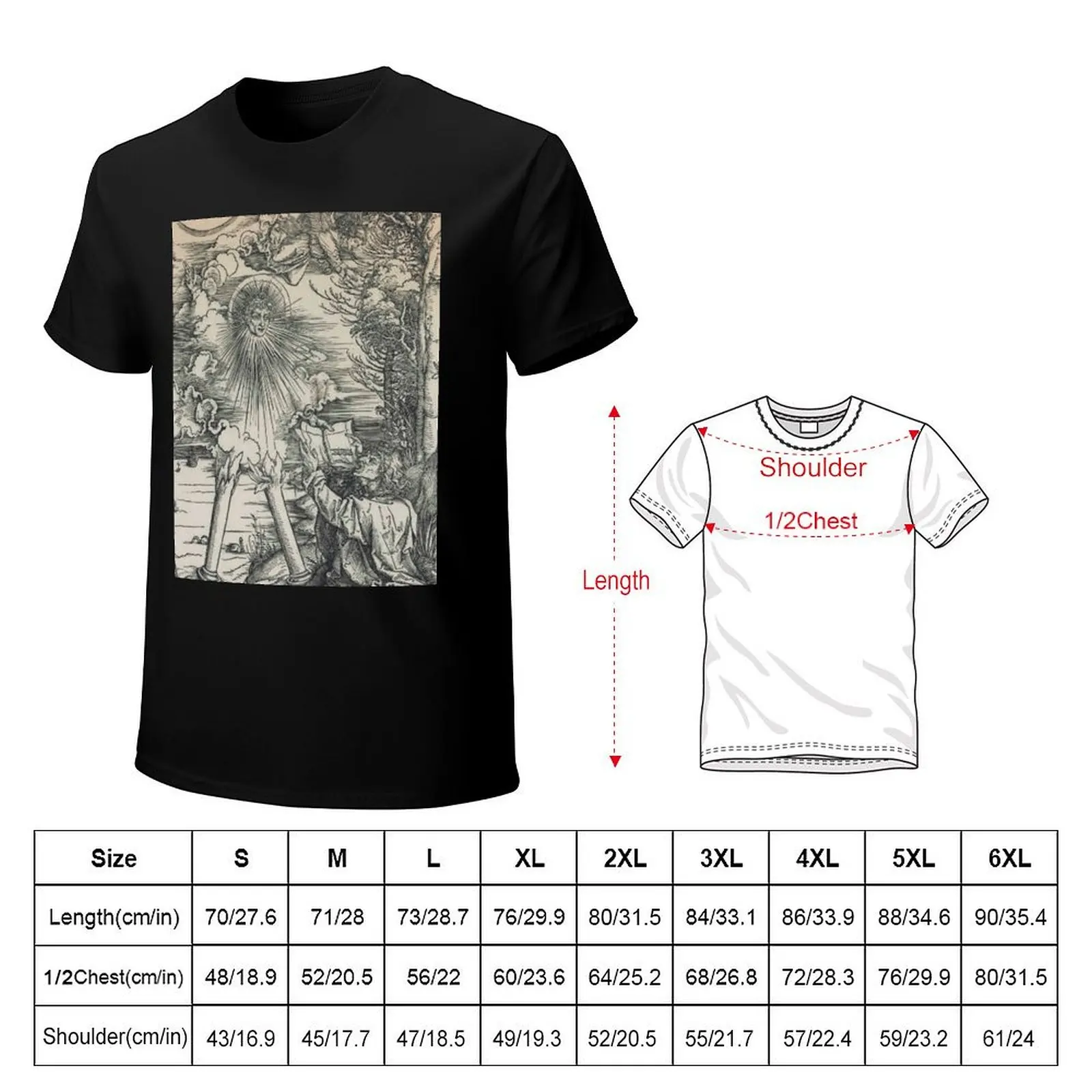 Albrecht Durer Apostle John Devours the Book from the Apocolypse T-Shirt Active Wear Sports T-Shirt for Men
