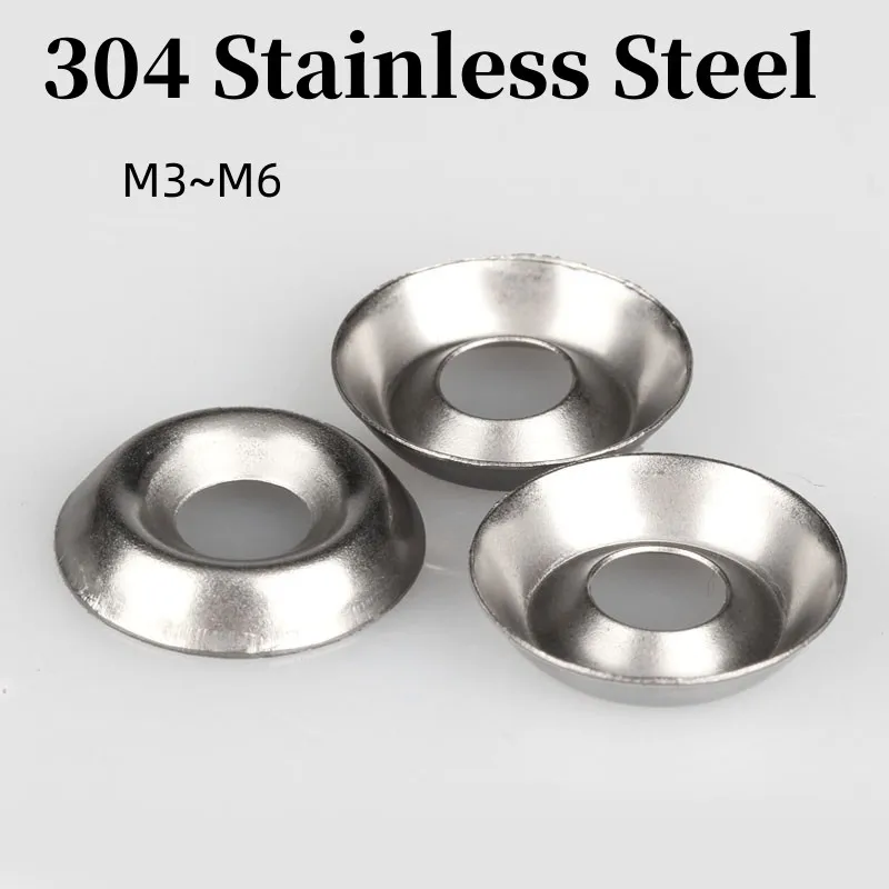 M3 M4 M5 M6 304 Stainless Steel Conical Washer Countersunk Concave-convex Washer Hollow Cone Decorative Washer