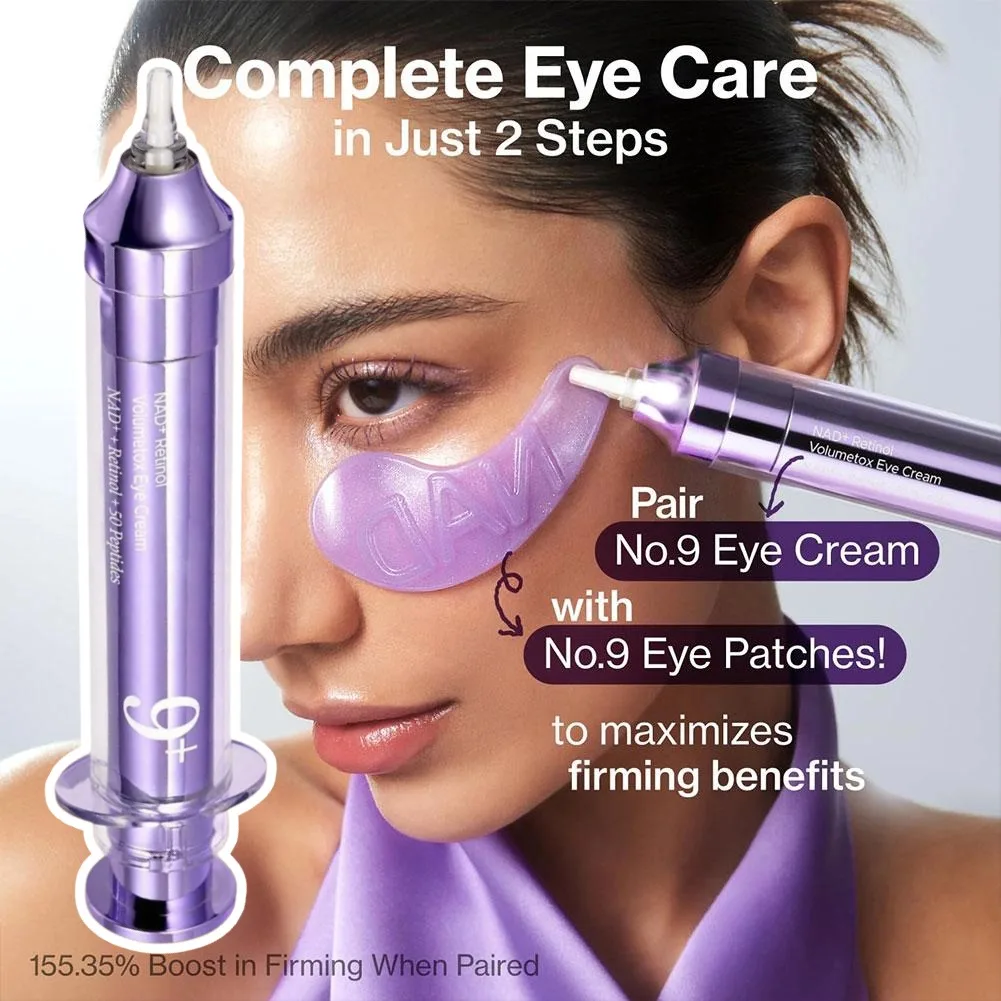 Numbuzin NO.9 Retinol Lift & Firm Eye Cream Korean Original Skin Care Purple Needle Tube NAD+ Peptide Improve Dullness Eye Cream