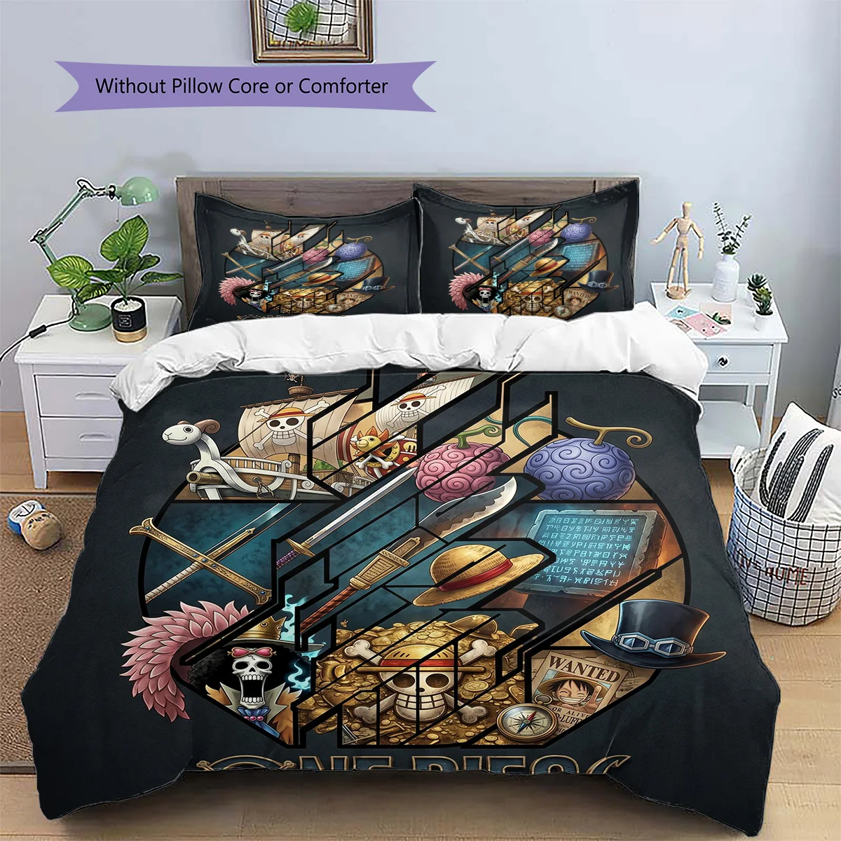 One Piece Pillowcase & Duvet Cover Set | One Piece Collectible Bedding | Gift for Fans YUN6511