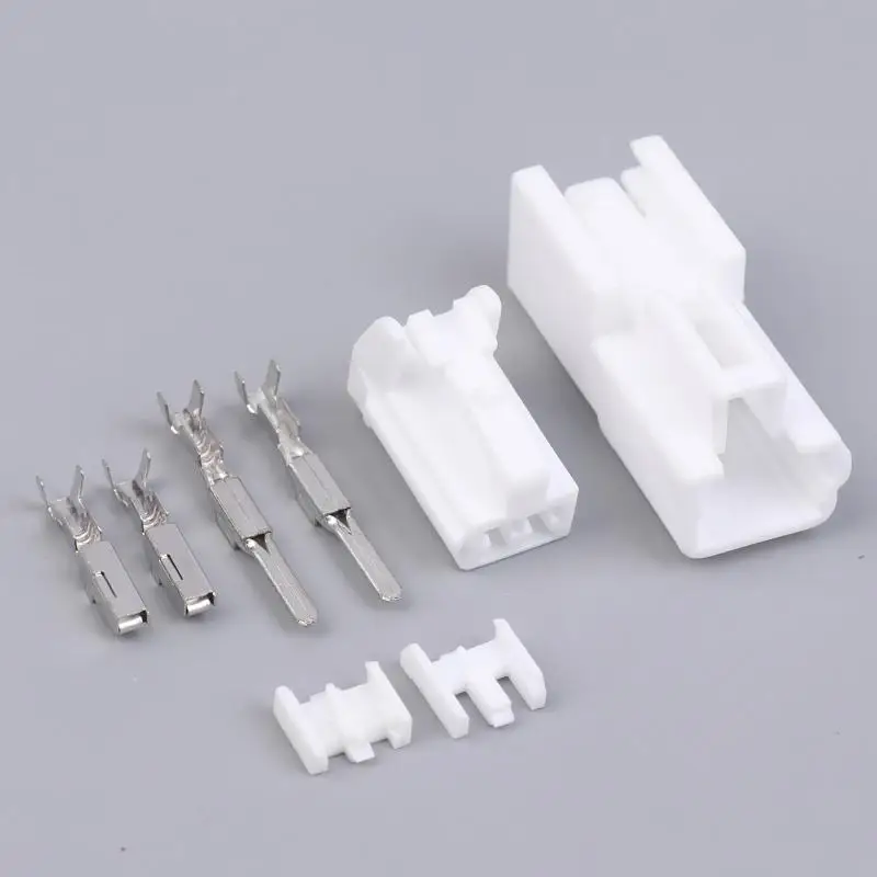 DJ7026A-2.2-11/21 Conector de assento de carro de 2 pinos - Conjunto de plugue macho/fêmea branco para ventilação e fiação do motor