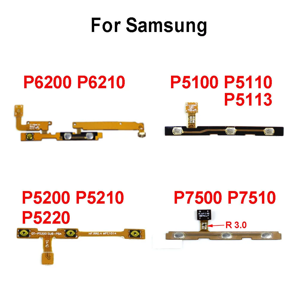 Power Button Switch Volume Button On / Off Flex Cable For Samsung  P5100 P5110 P5113 P5200 P5210 P5220 P6200 P6210 P7500 P7510