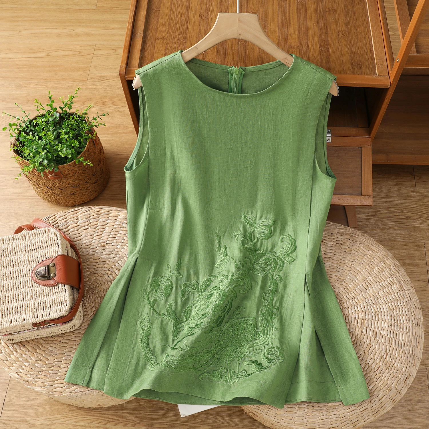 

Тяжелый рабочий жилет с вышивкой, женский жилет Sle Agel ярких цветов, новый летний китайский национальный топ Sle Faion