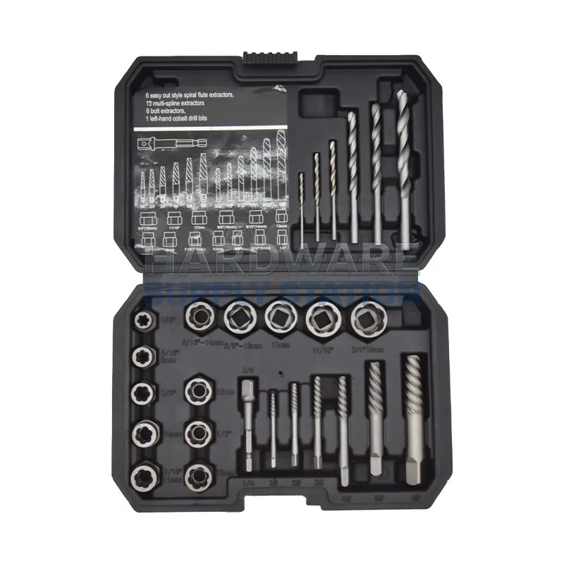 

Набор для извлечения поврежденных гаек из 26 предметов + ударопрочная сталь Cr-Mo + набор инструментов для авторемонта