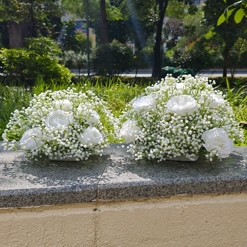 

Artificial Flowers Outdoor Wedding Decoration Flower Ball Photo Background Babysbreath Silk Hydrangea Flower Bunch Garden Decor