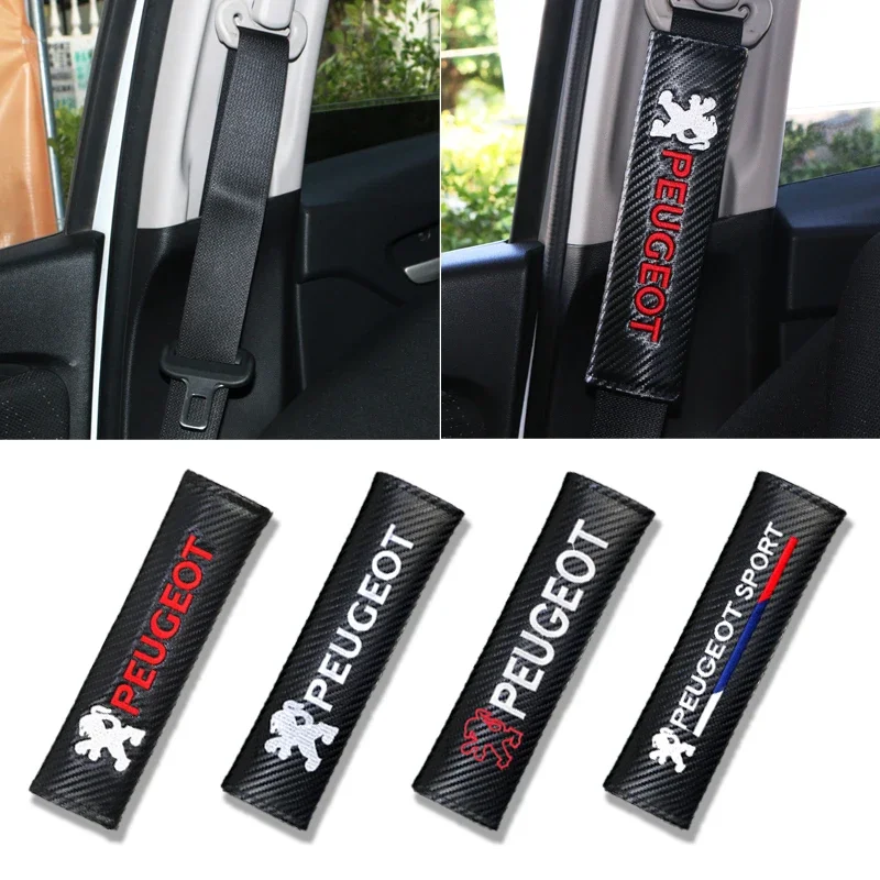 2 قطعة الجلود القطن مقعد السيارة حزام منصات سلامة حزام الكتف وسادة لبيجو 206 307 308 3008 207 208 407 508 2008 5008 107 #4