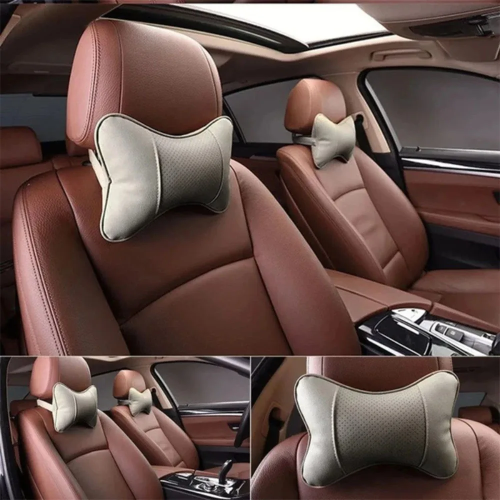 Leather Car Headrest Pillow 3