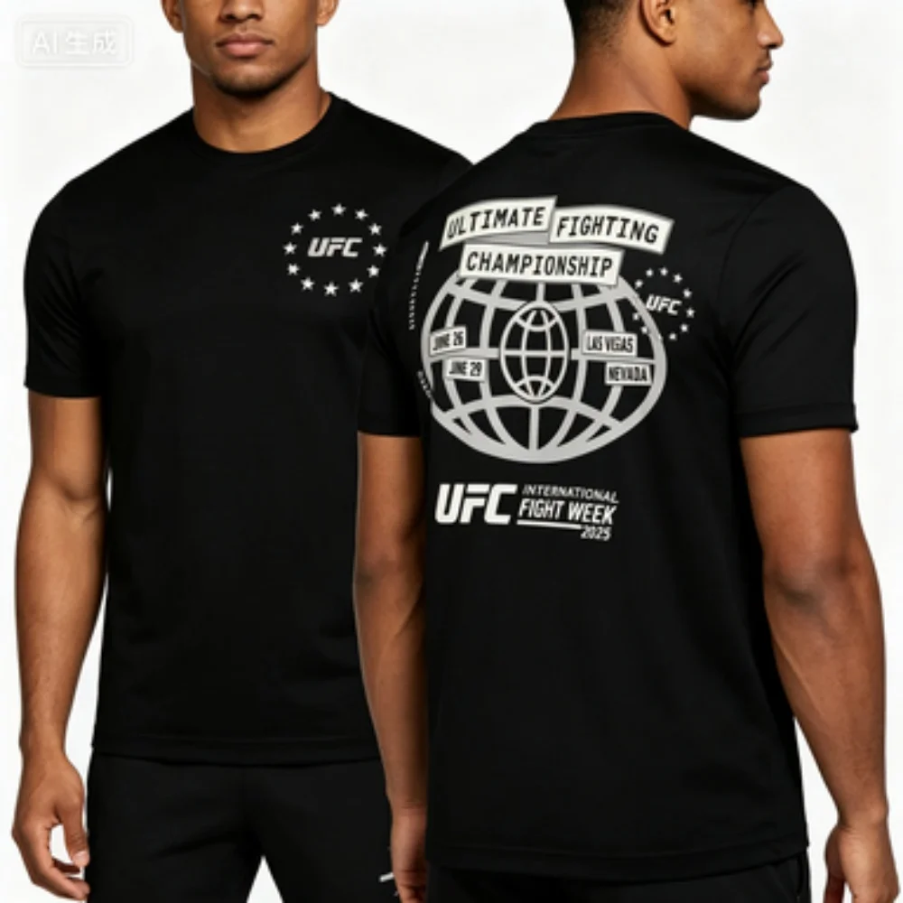 International Fight Week 2025 Themed Short-sleeve T-shirt Round Neck Comfortable Breathable for Fans